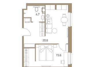 Продам квартиру студию, 24.3 м2, Санкт-Петербург, метро Новочеркасская, Херсонский проезд, 6