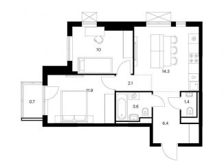 Продам 2-комнатную квартиру, 50.4 м2, Татарстан