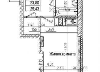 Продажа квартиры студии, 25.4 м2, Новосибирск, улица Дуси Ковальчук, 242