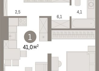 Продам однокомнатную квартиру, 41 м2, Екатеринбург, метро Проспект Космонавтов, переулок Ритслянда, 15