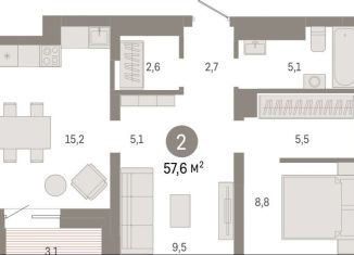 Продажа 1-комнатной квартиры, 57.6 м2, Екатеринбург, Орджоникидзевский район, Механический переулок, 9