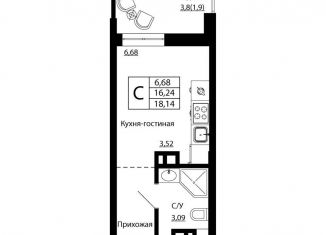 Продается квартира студия, 17.8 м2, Ростов-на-Дону, улица Текучёва, 370/3