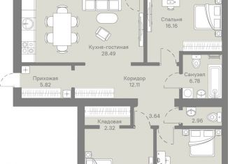 Продается 3-комнатная квартира, 115.1 м2, Тюмень, улица Тимофея Кармацкого, 5к1, ЖК Ария