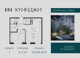 Продажа 1-комнатной квартиры, 47.3 м2, Санкт-Петербург, метро Обводный канал