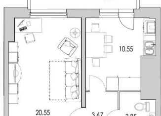 Продается 1-комнатная квартира, 44.3 м2, Санкт-Петербург, Выборгский район, улица Кустодиева, 7к1