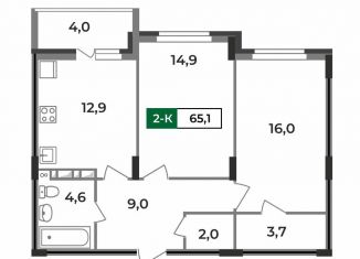 Продаю двухкомнатную квартиру, 65.1 м2, Владимирская область, улица Зои Космодемьянской, 28/1