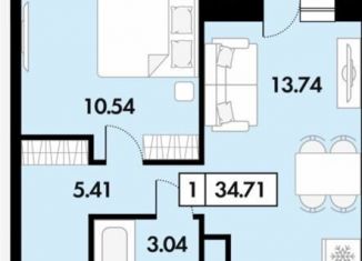 1-ком. квартира на продажу, 34.7 м2, село Дядьково