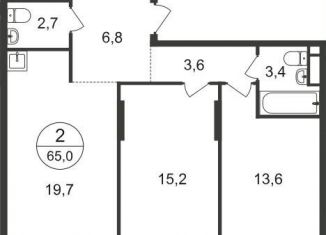 Продажа 2-комнатной квартиры, 65 м2, Московский, 7-я фаза, к1