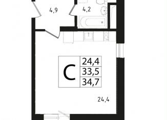 Продам квартиру студию, 33.3 м2, Звенигород, 3-й микрорайон, 13