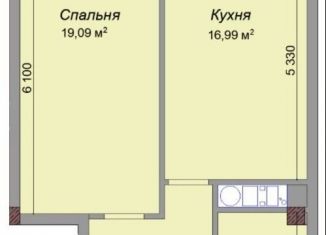 Однокомнатная квартира на продажу, 49.4 м2, Нальчик, улица Тарчокова, 135Г