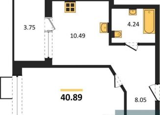 Продажа 1-комнатной квартиры, 40.9 м2, Воронеж, Железнодорожный район, набережная Чуева, 7