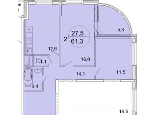 Продается 2-ком. квартира, 61.3 м2, Ивантеевка, улица Прокудина, 2