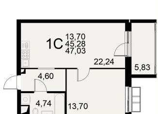 Продажа 1-комнатной квартиры, 47 м2, Тула, Хлебная площадь