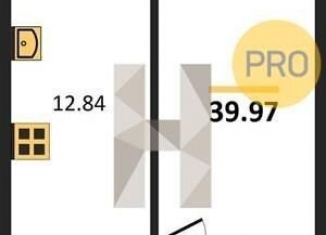 Продам 1-комнатную квартиру, 40 м2, Ростов-на-Дону, ЖК Город у Реки, улица 23-я Линия, 54с7