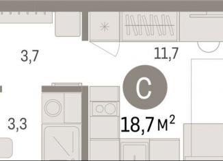 Продается квартира студия, 18.7 м2, Тюмень, Калининский округ