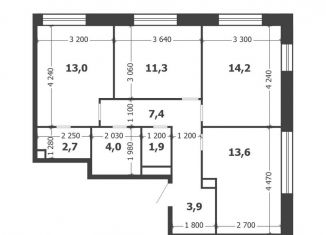 Продажа 3-ком. квартиры, 72 м2, Москва, 3-я очередь, к6, станция ЗИЛ