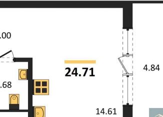 Продаю квартиру студию, 24.7 м2, Воронежская область, набережная Чуева, 7