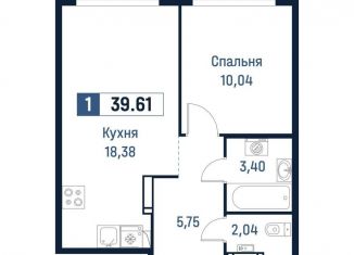 Продажа 1-ком. квартиры, 39.6 м2, Ленинградская область