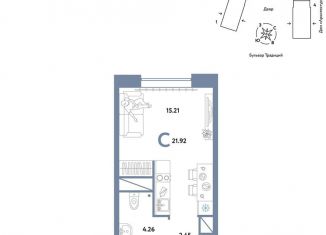 Продается квартира студия, 21.9 м2, Тюмень, Калининский округ, улица Новосёлов, 98