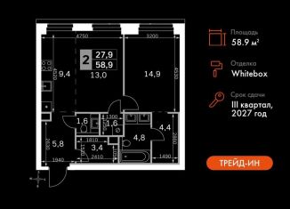 Продажа двухкомнатной квартиры, 58.9 м2, Москва, САО, 3-й Хорошёвский проезд, 3Ас17