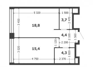 Продам однокомнатную квартиру, 46.6 м2, Москва, 3-я очередь, к6, станция ЗИЛ