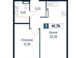 Продаю 1-ком. квартиру, 41.7 м2, Ленинградская область