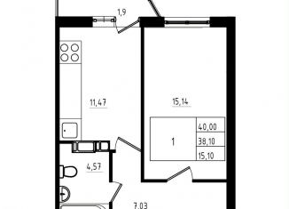 Продается однокомнатная квартира, 38.3 м2, Ленинградская область, улица Шоссе в Лаврики, 78к3