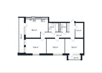 Продам 3-комнатную квартиру, 89 м2, посёлок Доброград, улица Долголетия, 2к3