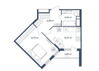 Продажа 1-комнатной квартиры, 38.3 м2, поселок Мещерино