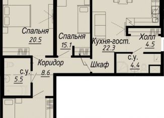 Продаю 3-комнатную квартиру, 99.8 м2, Санкт-Петербург, набережная реки Карповки, 27В, муниципальный округ Аптекарский Остров