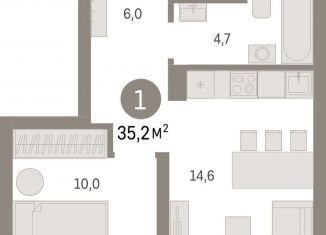 Продажа однокомнатной квартиры, 35.2 м2, Екатеринбург, Орджоникидзевский район, Механический переулок, 9