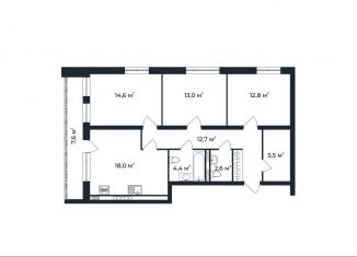 Продается 3-ком. квартира, 87.4 м2, посёлок Доброград, улица Долголетия, 3к2