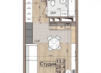 Продаю квартиру студию, 28.4 м2, Жуковский