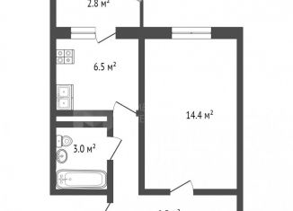 Продажа 1-ком. квартиры, 32.7 м2, Тюмень, ЖК Тура-2, улица Алексея Леонова, 36