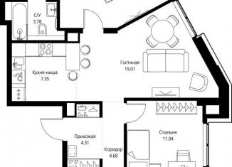 Трехкомнатная квартира на продажу, 84 м2, Москва, проспект Мира, 186Ас1