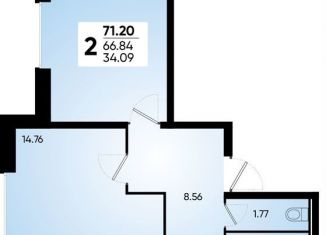 Продам 2-комнатную квартиру, 71.3 м2, Краснодар, Боспорская улица, 14