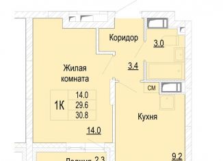 Продаю 1-ком. квартиру, 30.8 м2, Нижегородская область