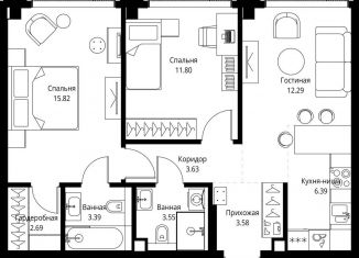 Продам 2-комнатную квартиру, 63.1 м2, Москва, проспект Мира, 186Ас1, Алексеевский район