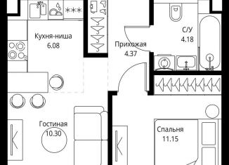 Продается 1-комнатная квартира, 36.1 м2, Москва, проспект Мира, 186Ас1