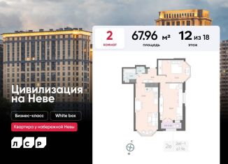 Продается двухкомнатная квартира, 68 м2, Санкт-Петербург, муниципальный округ № 54