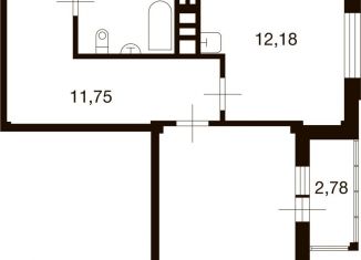 Продается 1-комнатная квартира, 44.8 м2, деревня Ивановское, улица Семёна Гордого, 3