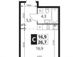 Продам квартиру студию, 26.7 м2, Москва, метро Черкизовская