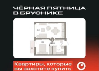 Продается 1-ком. квартира, 40 м2, Екатеринбург, улица Гастелло, 19А, ЖК Шишимская Горка