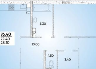 Продается двухкомнатная квартира, 76.4 м2, Краснодарский край, улица Доблести, 10