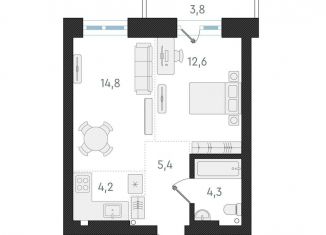 Продаю 2-ком. квартиру, 41.3 м2, Новосибирская область, Плановая улица, 60А