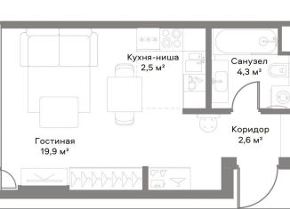 Квартира на продажу студия, 29.4 м2, Москва, ЖК Слава, Ленинградский проспект, вл8