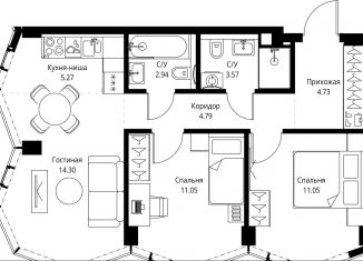 Продажа 2-комнатной квартиры, 57.7 м2, Москва, проспект Мира, 186Ас1, Алексеевский район