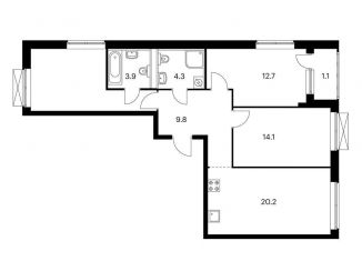 Продажа 3-комнатной квартиры, 80 м2, Казань, Советский район, жилой комплекс Сиберово, 1