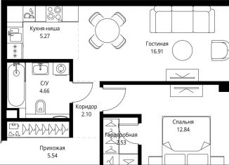 Продаю однокомнатную квартиру, 49.9 м2, Москва, проспект Мира, 186Ас1