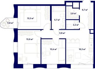 Продаю трехкомнатную квартиру, 77.9 м2, Москва, жилой комплекс Союз, к3